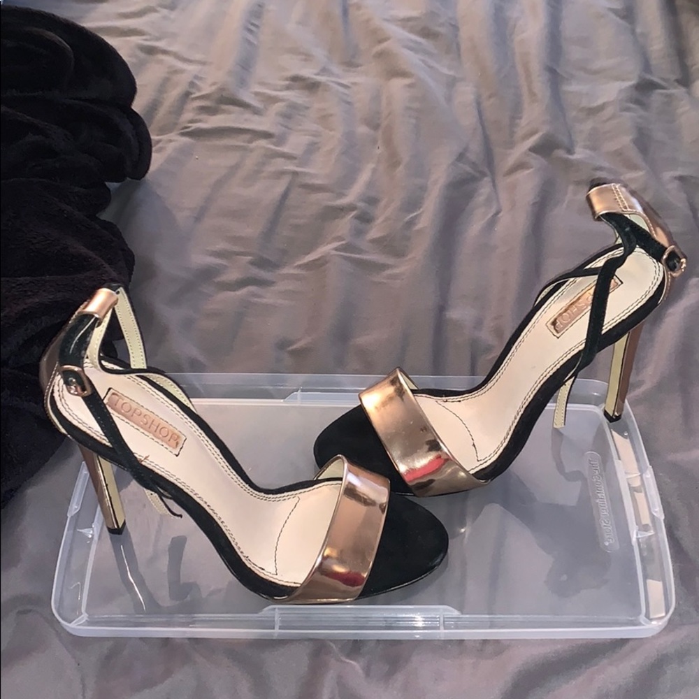 Black and Rose Gold heels